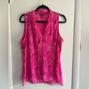 Vince Camuto Fuchsia Patterned Sleeveless Blouse